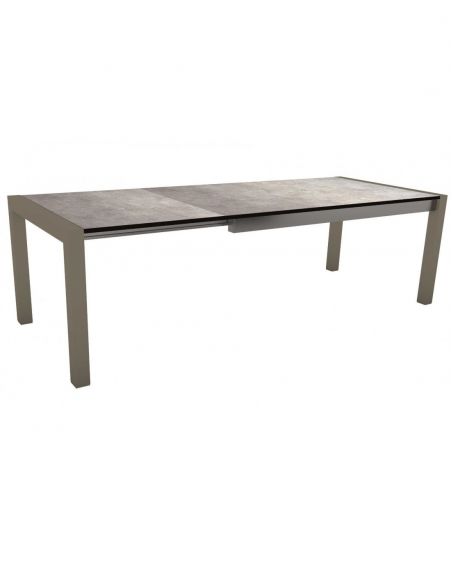 Table extensible anthracite 174 (214/254) x 90cm plateau HPL - HPL SILVERSTAR GRIS METALLIQUE