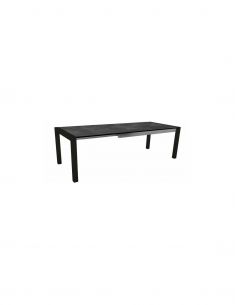 Table extensible Aluminium Noir Mat 174 (214/254) x 90 cm plateau HPL - Slate