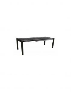 Table extensible Aluminium Noir Mat 174 (214/254) x 90 cm plateau HPL - Marbre noir