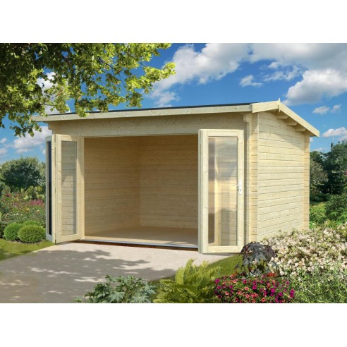 Abri de jardin Ines 11.7 m² avec plancher en bois massif 44 mm