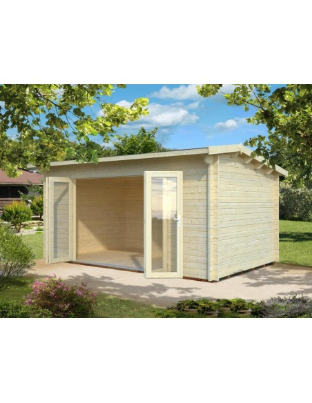 Abri de jardin Ines 14.4 m² avec plancher en bois massif 44 mm