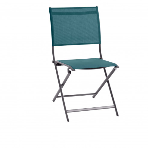Achat chaise AXANT pliable - Aluminium et texaline - bleu canard / Graphite - Héspéride