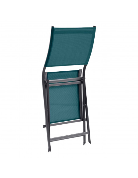 Achat chaise AXANT pliable - Aluminium et texaline - Bleu canard / Graphite - Héspéride