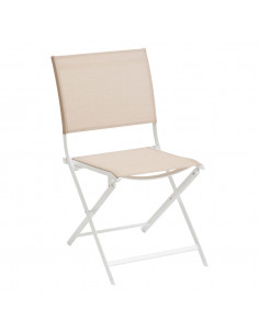 Achat chaise AXANT pliable - Aluminium et texaline - Lin / Blanc - Héspéride