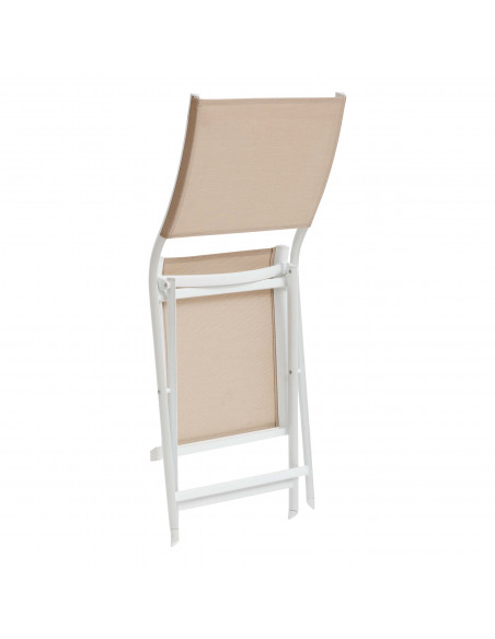 Achat chaise AXANT pliable - Aluminium et texaline - Lin / Blanc - Héspéride