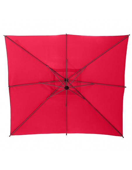 Parasol déporté carré Manoa 2.5x2.5 m - Acier et polyester grenade