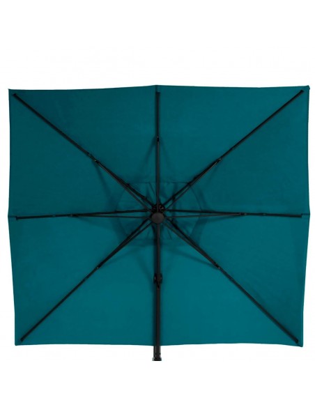 Parasol déporté Eléa L.3 x P.4 m - Toile polyester 250g/m² bleu canard - Hespéride