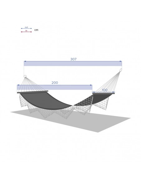 Toile de hamac Rialto - L.200 x P.100 cm - Framboise