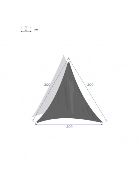 Voile d'ombrage Curacao triangulaire 3 x 3 x 3 m - Polyester - Blanc