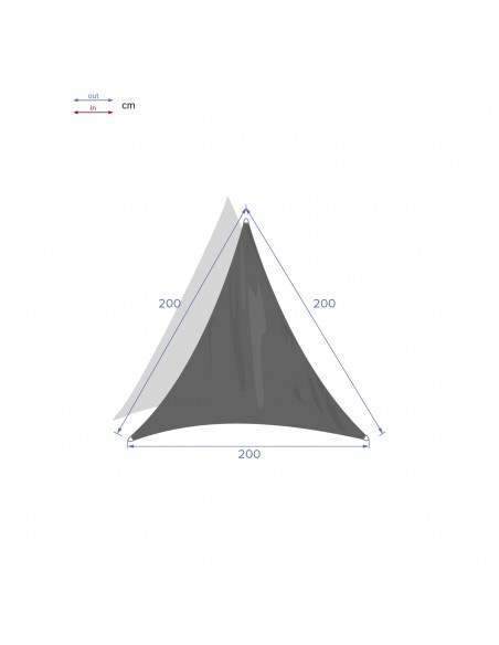 Voile d'ombrage Curacao triangulaire 2 x 2 x 2 m - Polyester - Blanc