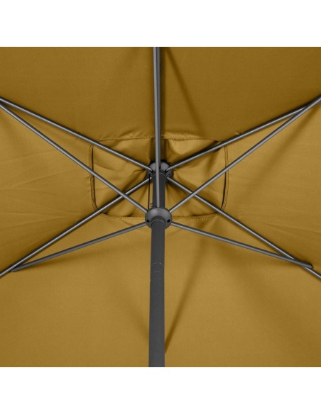 Parasol Loompa rectangulaire 3x2 m moutarde - à manivelle - Hespéride