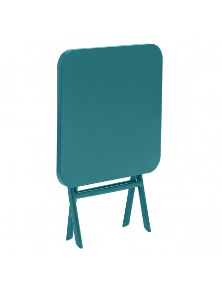 Table d'appoint Greensboro carrée pliante - Acier époxy bleu canard - Hespéride