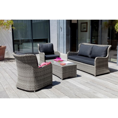 Salon de jardin détente Denver 4 personnes résine tressée Proloisirs Salon de jardin détente Denver 4 personnes résine tressée Proloisirs