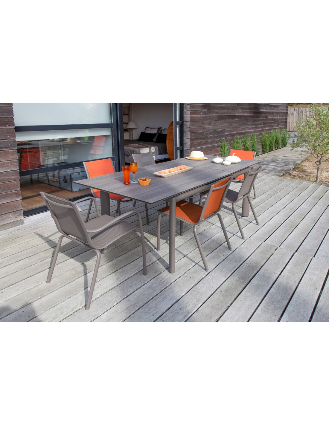 Table de jardin extensible Miami en aluminium et HPL Proloisirs