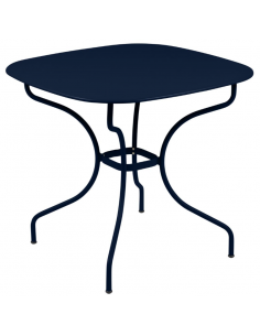 Table de jardin Opéra Carronde carrée 82 x 82 cm - Acier - Bleu Abysse