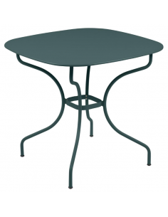 Table de jardin Opéra Carronde carrée 82 x 82 cm - Acier - Gris Orage