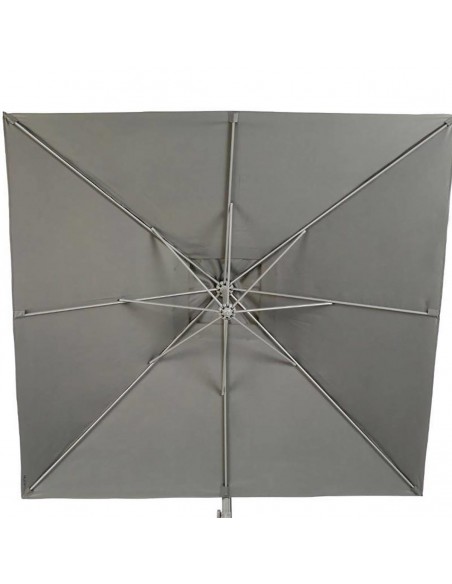 Parasol déporté  Janeiro carré 2,5 x 2,5 m gris cendré
