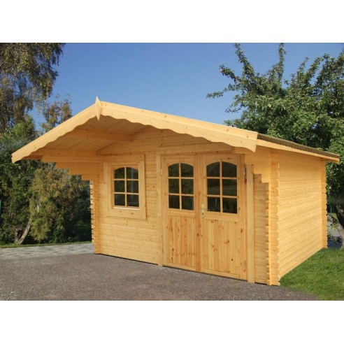 Abri de jardin Sally 13 m² avec plancher en bois massif 44 mm