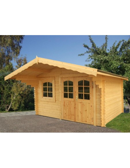 Abri de jardin Sally 13 m² avec plancher en bois massif 44 mm