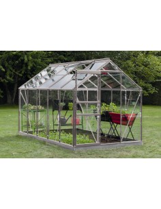 Serre de jardin Lily  6.2 m² aluminium en verre trempé sécurit 3 mm avec embase