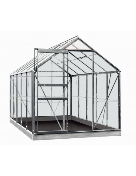 Serre de jardin Lily  6.2 m² aluminium en verre trempé sécurit 3 mm avec embase