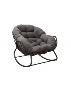Royal II rocking chair acier - Coussin grey/gris proloisirs