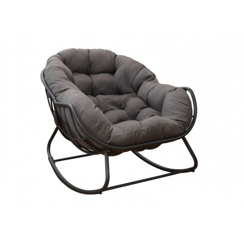 Royal II rocking chair acier - Coussin grey/gris proloisirs