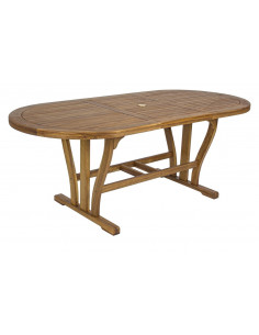 Table ovale extensible NOEMI - Bois d'acacia - 150/200 X 90 cm - BIZZOTTO