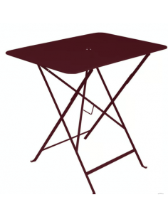 Table de jardin Bistro 77 x 57 cm - Métal pliante rectangle - Cerise noire fermob