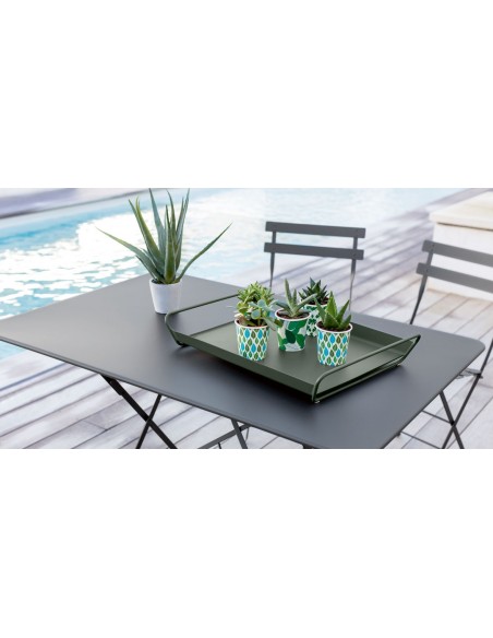 Table pliante Bistro Carbone métal rectangle 117x77cm - 6 places - Fermob