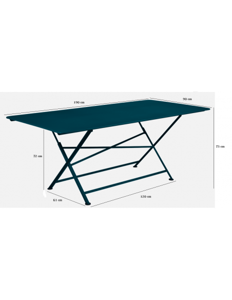 Taille Table de jardin Cargo - Rectangulaire 190 x 90 cm - Fermob