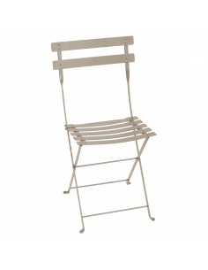 Chaise de jardin Bistro pliante en métal - muscade