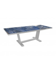 Table Amber extensible 180/240x100 - Alu/Kedra - Blanc/Oberon oceo proloisirs