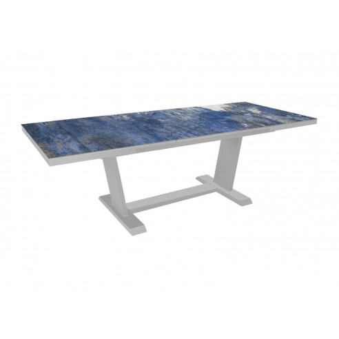 Table Amber extensible 180/240x100 - Alu/Kedra - Blanc/Oberon oceo proloisirs