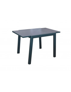 Achat Table ELISE - 80/120x80 cm en aluminium / verre - Graphite / Gris - PROLOISIRS