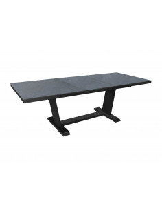 Table extensible Amber - 180/240x100x76 Alu/HPL - Graphite/Ardoise oceo proloisirs