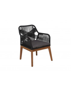 Fauteuil Dahlia acacia - Rope noir - PROLOISIRS