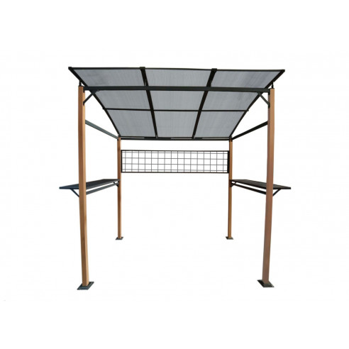 Abri barbecue Darwin en alu / acier - Oak / graphite