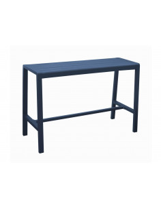 Table haute Antonino - 160 x 66 cm Aluminium/Lattes - Bleu oceo proloisirs