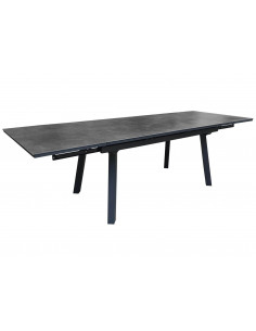 Table de jardin extensible Agra -150/200/250 x 90 cm - Alu/Céramique - Graphite alizé proloisirs