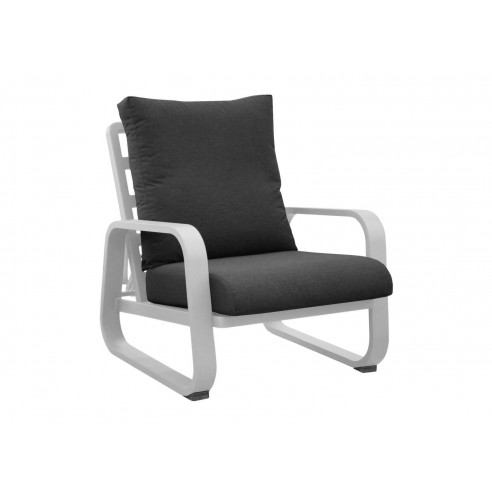 Fauteuil sofa Antonino réglable en aluminium - Blanc / Gris