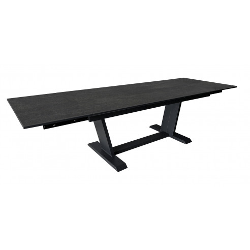 Table extensible Amber 180/240x100 Aluminium/Dekton - Graphite/Bromo