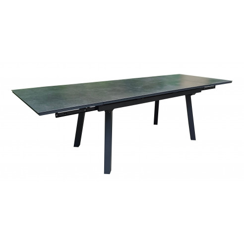 Table de jardin extensible Agra 150/200/250x90 cm - Alu/HPL - Graphite