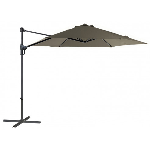 Parasol déporté en acier push up 300/6 - Taupe - PROLOISIRS