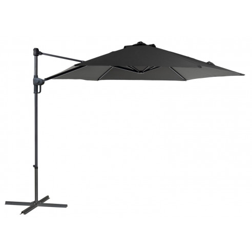 Parasol déporté en acier push up D.300 cm - Gris