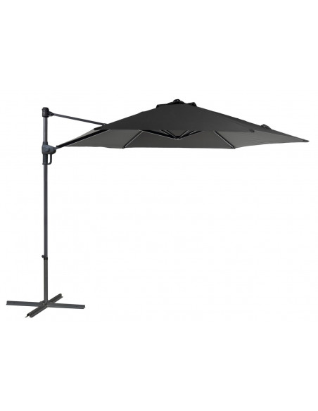 Parasol déporté en acier push up D.300 cm - Gris