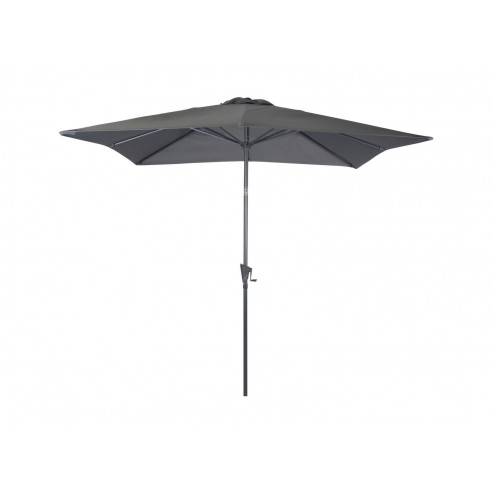 Parasol droit 2.5 x 2.5 m en aluminium à manivelle - Gris