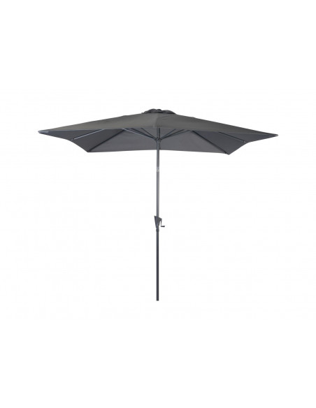 Parasol droit 2.5 x 2.5 m en aluminium à manivelle - Gris