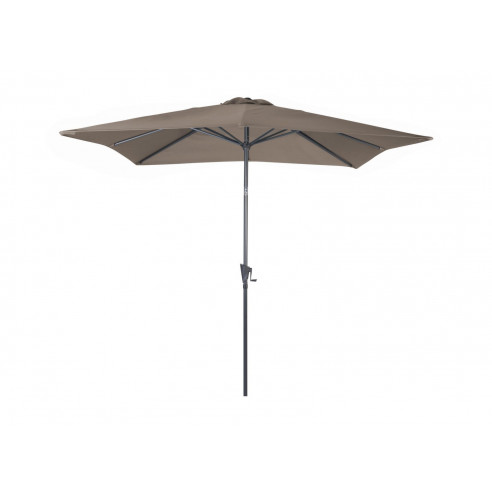 Parasol en aluminium droit 2.5X2.5 inclinable à manivelle - Taupe