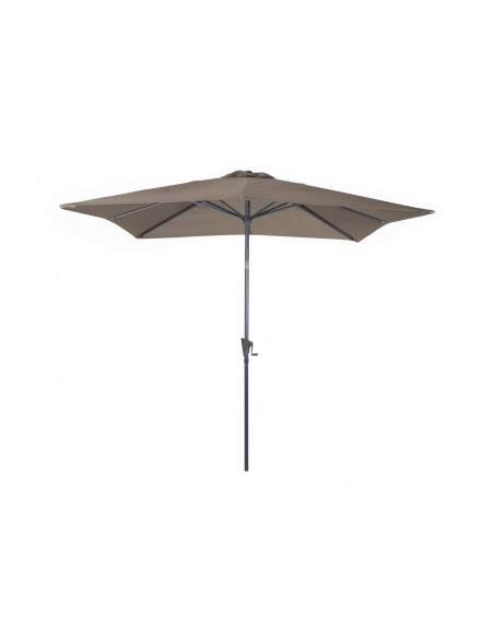 Parasol en aluminium droit 2.5X2.5 inclinable à manivelle - Taupe